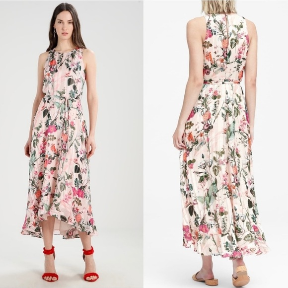 💖⭐️Host Pick⭐️💖Banana Republic Pink Botanical Print Maxi Dress Size 2 - Picture 2 of 8